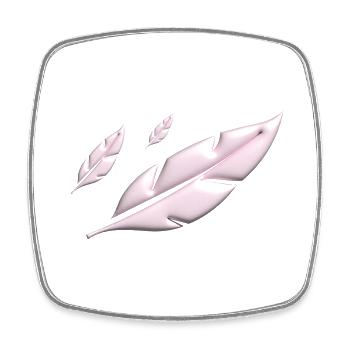 PINK FEATHERS FALLING - Viereckiger Kühlschrankmagnet - Weiß - Vorne