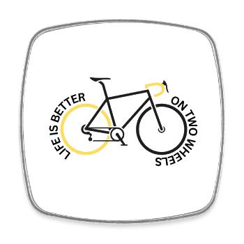 Life is better on two wheels - Viereckiger Kühlschrankmagnet - Weiß - Vorne