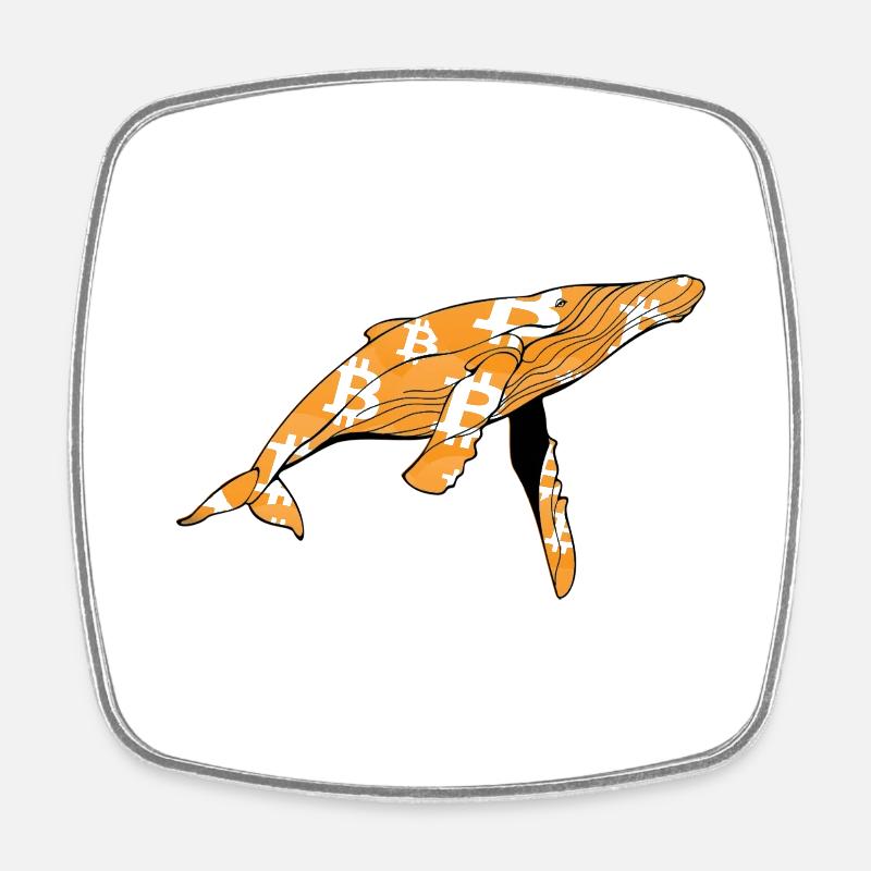 Bitcoin Baleine - Magnet carré - blanc
