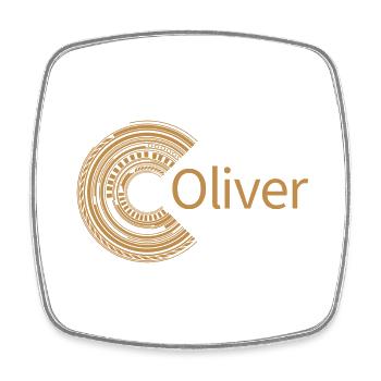 For Oliver - Square fridge magnet - white - Front