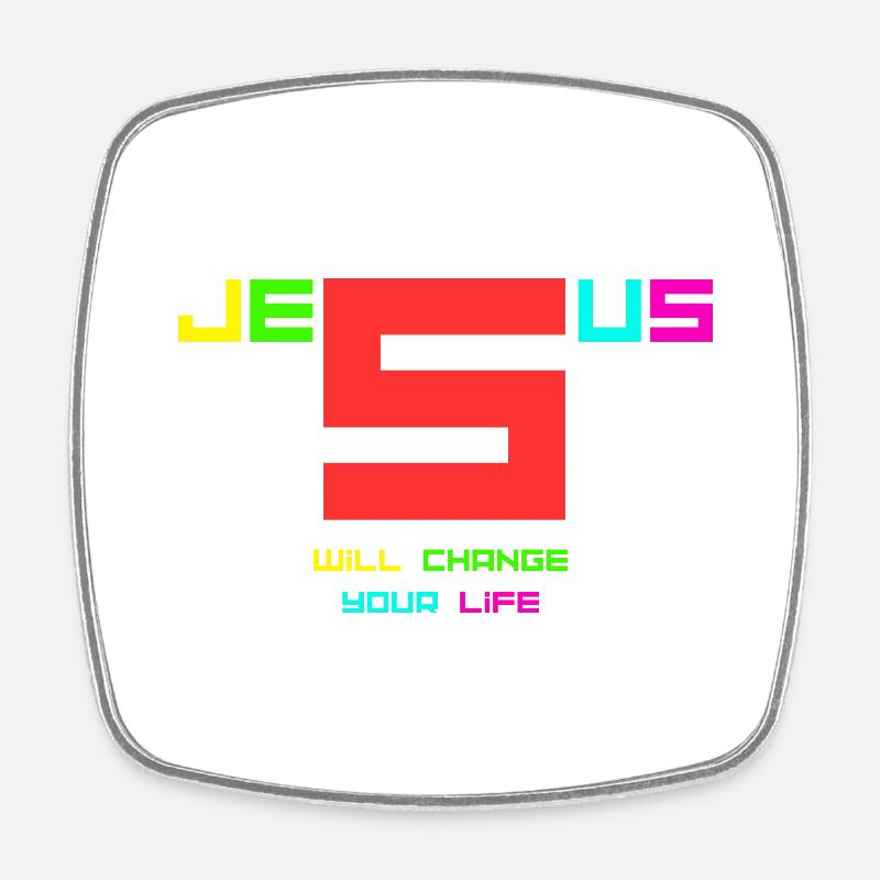 Jesus will change your life2 - Square fridge magnet - white