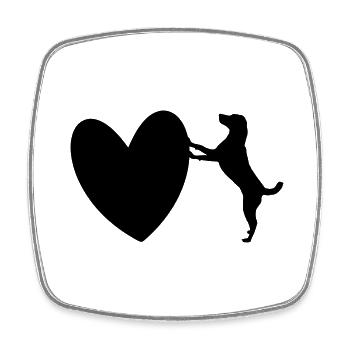 DogLove3 - Viereckiger Kühlschrankmagnet - Weiß - Vorne