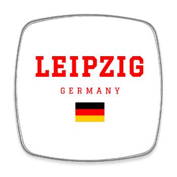 Leipzig Deutschland - Viereckiger Kühlschrankmagnet - Weiß - Vorne