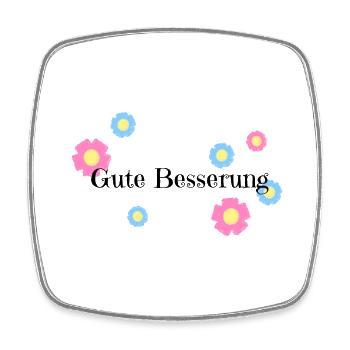 Gute Besserung Blumen - Viereckiger Kühlschrankmagnet - Weiß - Vorne