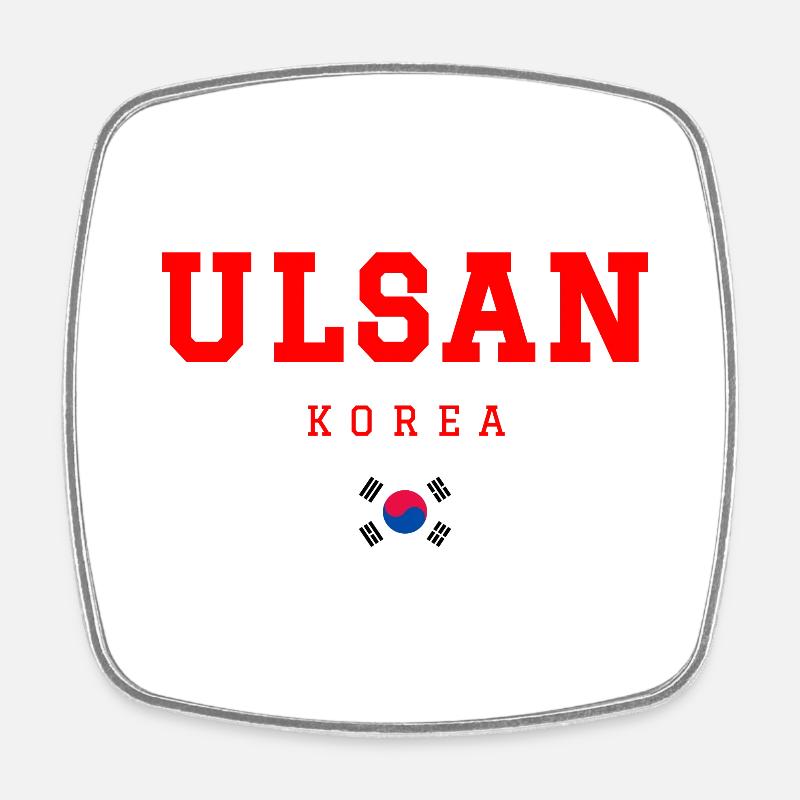 Ulsan, Corée - Magnet carré - blanc
