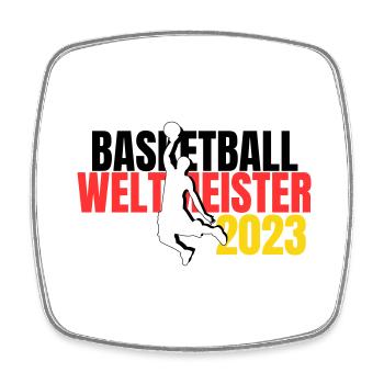 Basketball WM 2023 Fan-Shirt Weltmeister - Viereckiger Kühlschrankmagnet - Weiß - Vorne