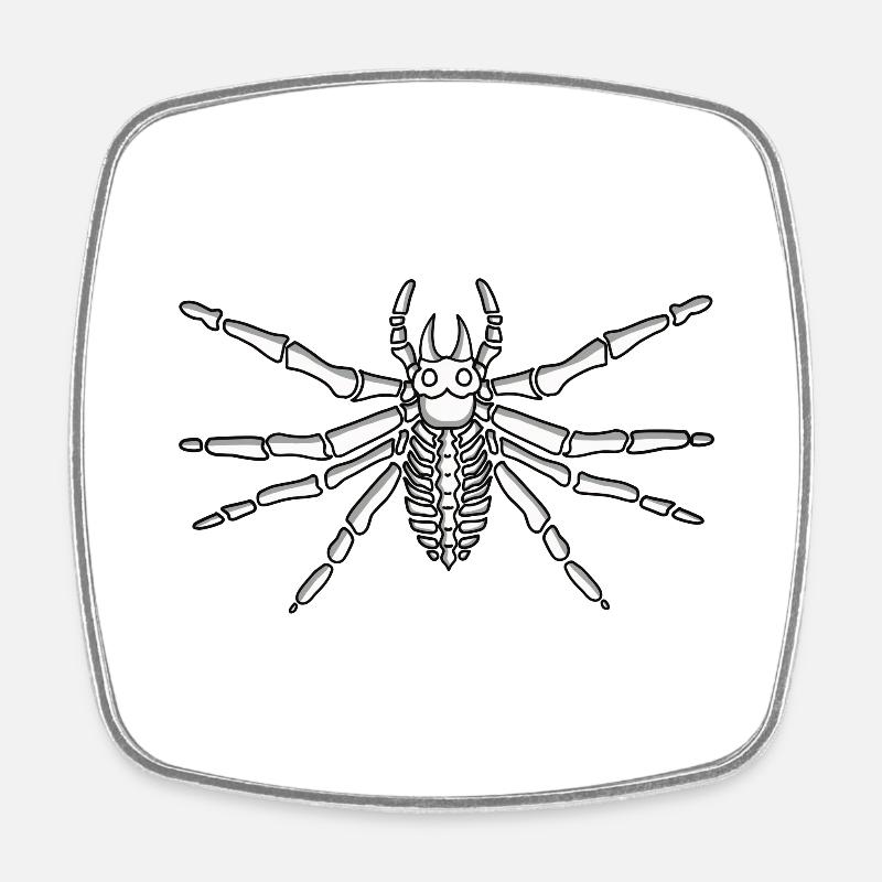 Spider Halloween Skeleton - Square fridge magnet - white