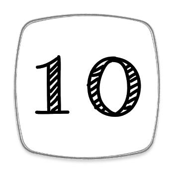 10. 10 ANS. 10e ANNIVERSAIRE. ANNIVERSAIRE 10 ANS. - Magnet carré - blanc - Devant