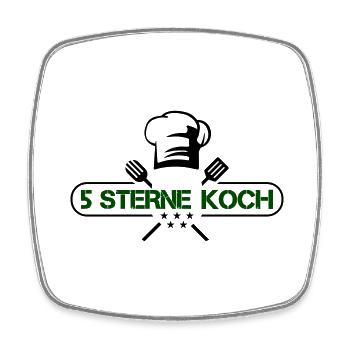 5 sterne koch - Viereckiger Kühlschrankmagnet - Weiß - Vorne