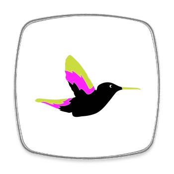 Colibri Oiseau 1 - Magnet carré - blanc - Devant