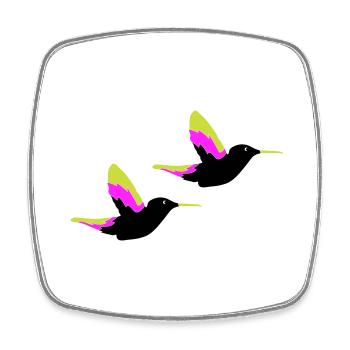 Colibris Oiseaux - Magnet carré - blanc - Devant