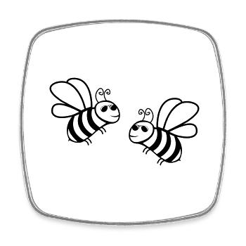 Lunettes de soleil abeille 2 - Magnet carré - blanc - Devant