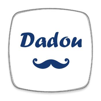 dadou - Magnet carré - blanc - Devant