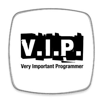 V.I.P. Very Important Programmer - Square fridge magnet - white - Front