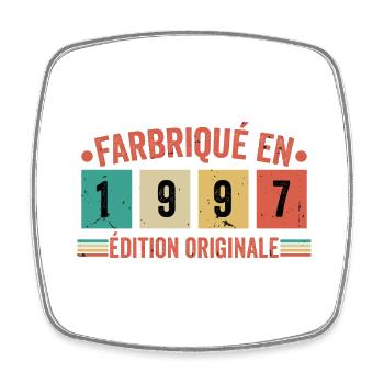 Fabriqué En 1997 édition Originale Cadeau d'anniv - Magnet carré - blanc - Devant