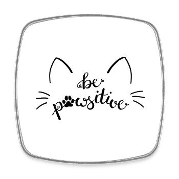 Le chat est pattesitif - Magnet carré - blanc - Devant