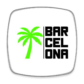 Barcelone - Magnet carré - blanc - Devant