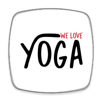 We Love Yoga - Magnet carré - blanc - Devant