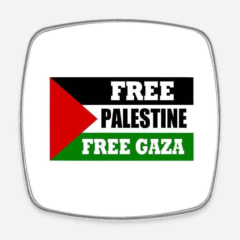 Free palestine - Square fridge magnet - white