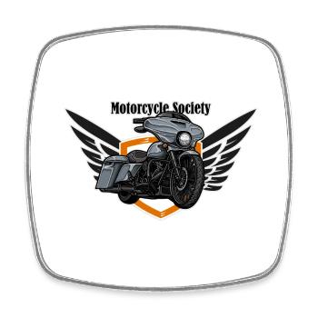 Chopper // Custom // Motorrad - Viereckiger Kühlschrankmagnet - Weiß - Vorne
