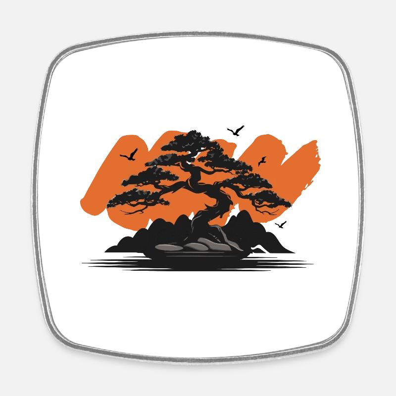 Bonsai - Square fridge magnet - white