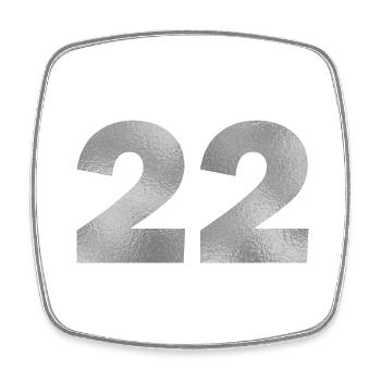 Geburtstag 22 Jahre - Viereckiger Kühlschrankmagnet - Weiß - Vorne