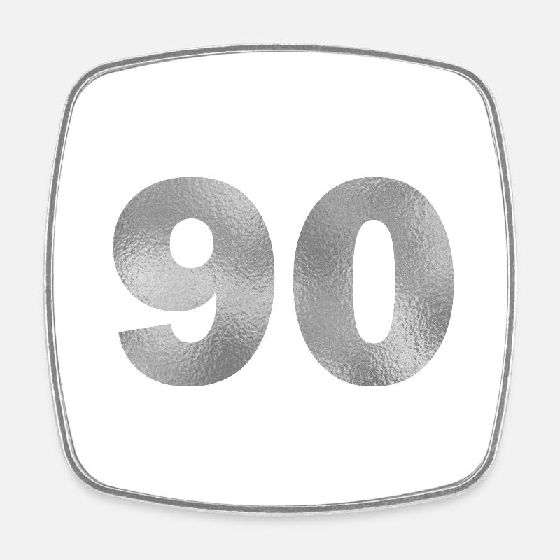 Birthday 90 years - Square fridge magnet - white