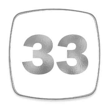 Geburtstag 33 Jahre - Viereckiger Kühlschrankmagnet - Weiß - Vorne