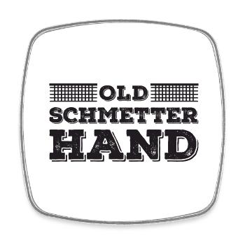 Table Tennis Player Old Smash Hand Saying - Square fridge magnet - white - Front