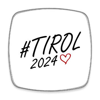 Tirol 2024 Herz Reise - Viereckiger Kühlschrankmagnet - Weiß - Vorne