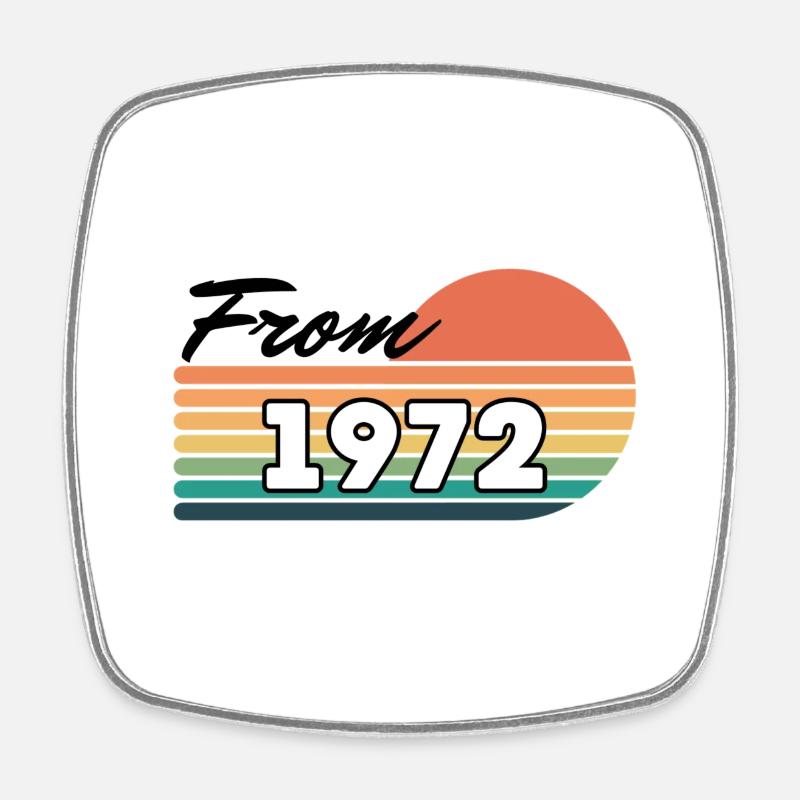 From 1972 - Square fridge magnet - white