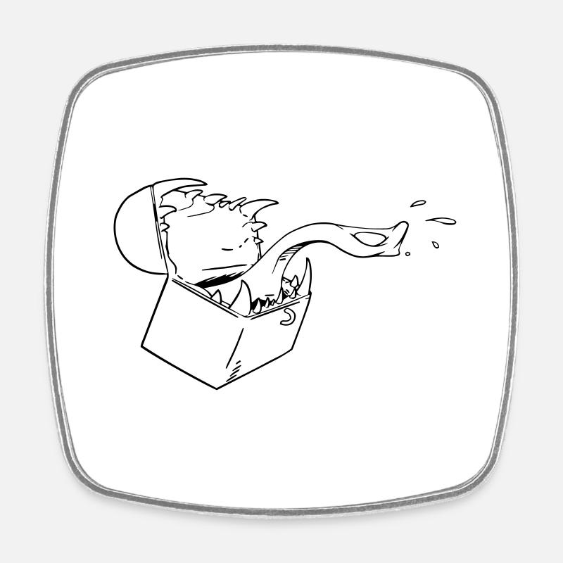 Living shapeshifter chest attacks! - Square fridge magnet - white