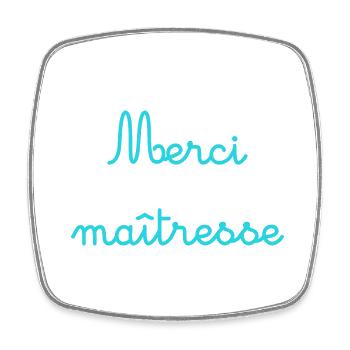MERCI. MAÎTRESSE. MAÎTRE. MERCI MAÎTRESSE - Magnet carré - blanc - Devant