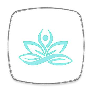 Yoga Shirt / Lotusblüte mint türkis blau - Viereckiger Kühlschrankmagnet - Weiß - Vorne
