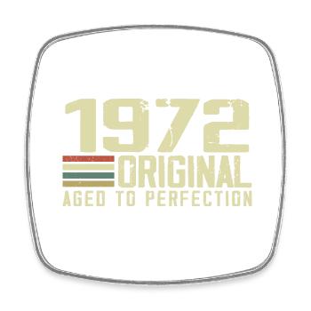 Né en 1972 - Vintage 1972 - 52e Anniversaire Rétro - Magnet carré - blanc - Devant