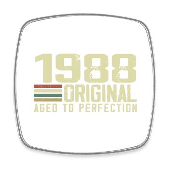 Born in 1988 - Vintage 1988 - 36th Retro Anniversary - Square fridge magnet - white - Front