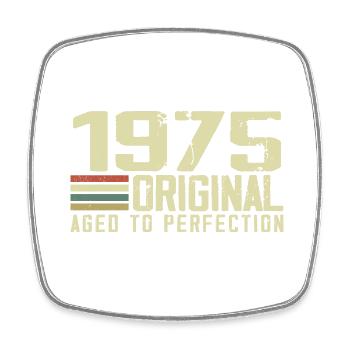 Né en 1975 - Vintage 1975 - 49e Anniversaire Rétro - Magnet carré - blanc - Devant