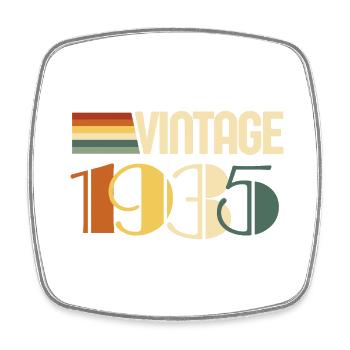 Vintage 1935 - 1935 Anniversary Gift - Square fridge magnet - white - Front