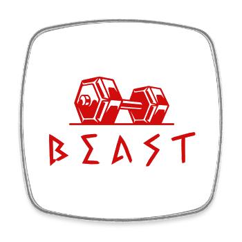 Gym Beast - Viereckiger Kühlschrankmagnet - Weiß - Vorne