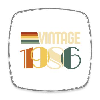 Vintage 1986 - 1986 Anniversary Gift - Square fridge magnet - white - Front