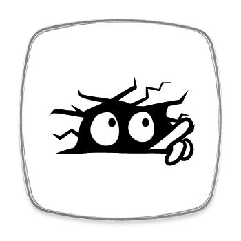 Scared Eyes Behind The Wall - Square fridge magnet - white - Front