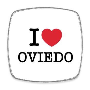 Ich liebe Oviedo | Oviedo | I Herz Oviedo | Spanien - Viereckiger Kühlschrankmagnet - Weiß - Vorne