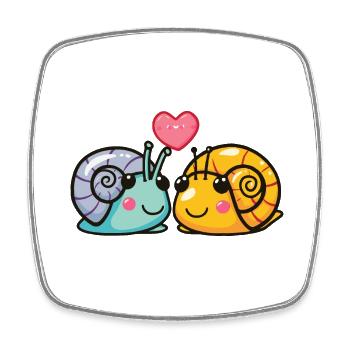 Snail Couple Love Couple In Love - Square fridge magnet - white - Front