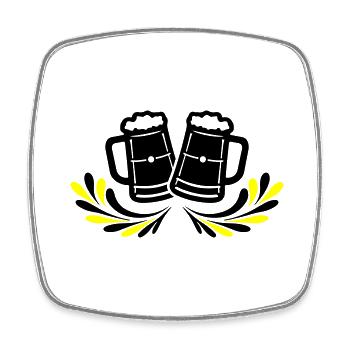 Bierkrug Bier Symbol - Viereckiger Kühlschrankmagnet - Weiß - Vorne