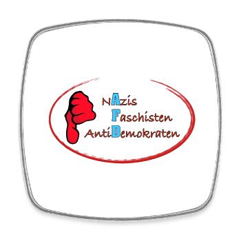 AfD Daumen runter - Viereckiger Kühlschrankmagnet - Weiß - Vorne