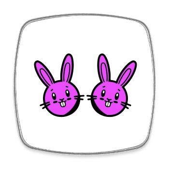 Osterhase Ostern - Viereckiger Kühlschrankmagnet - Weiß - Vorne
