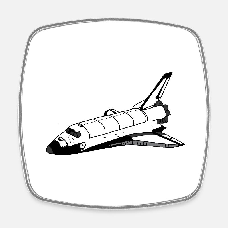 Space Shuttle - Viereckiger Kühlschrankmagnet - Weiß