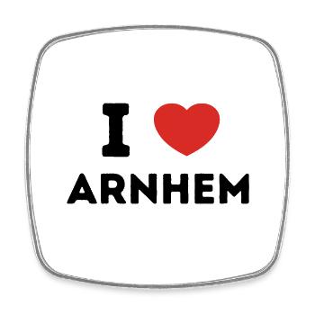 J’aime Arnhem Pays-Bas - Magnet carré - blanc - Devant