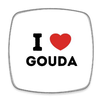 Ich liebe Gouda Niederlande - Viereckiger Kühlschrankmagnet - Weiß - Vorne