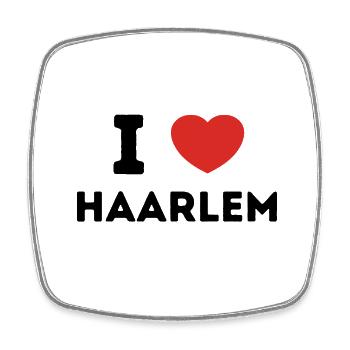 J’aime Haarlem, Pays-Bas - Magnet carré - blanc - Devant